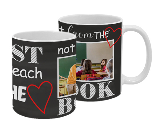 Tazza panoramica con grafica con scritte e immagine