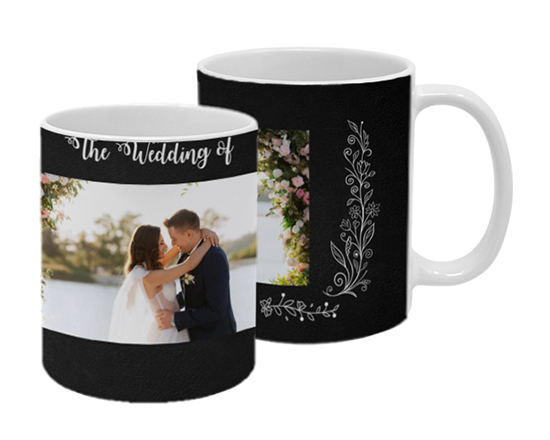 Tazza panoramica personalizzata con grafica per matrimonio