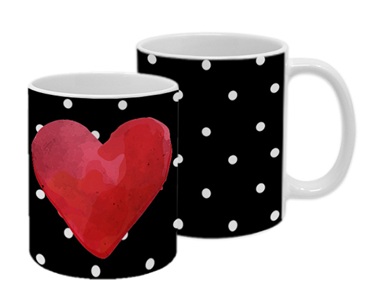 Tazza panoramica Cuore rosso