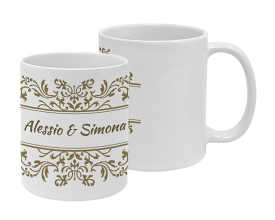 Tazza panoramica personalizzata con nomi per matrimonio