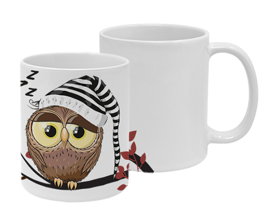 Tazza panoramica con grafica Gufo dormiglione