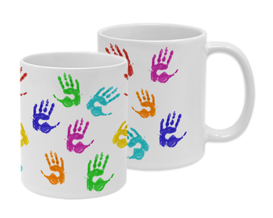 Tazza panoramica Impronte colorate