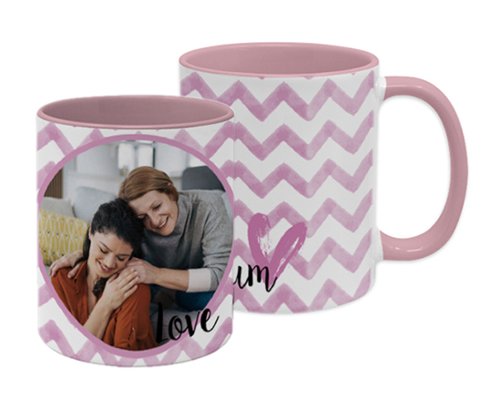 Tazza panoramica Love mum rosa