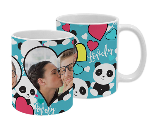 Tazza panoramica Lovely panda con foto