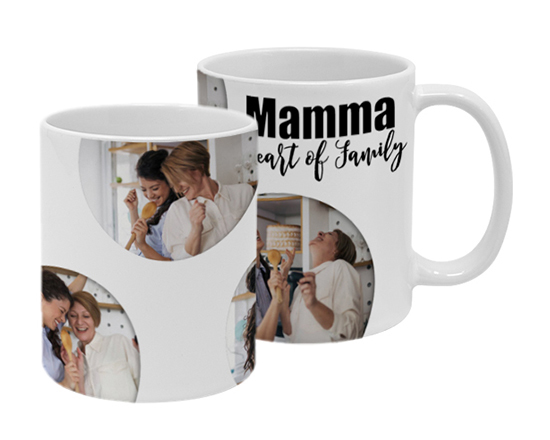 Tazza personalizzata con foto collage per la mamma e dedica