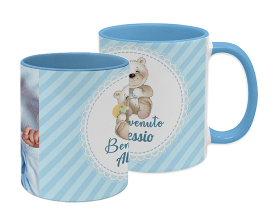 Tazza mug personalizzata con immagine e nome come regalo nascita