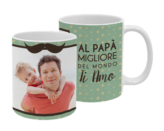 Tazza panoramica Papà ti amo personalizzata con foto