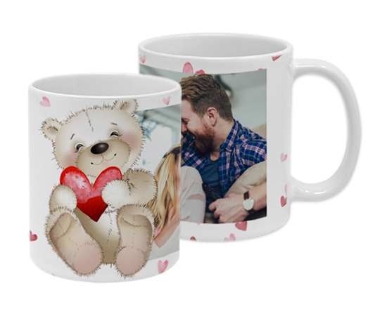 tazza personalizzata con orsetto e foto per innamorati