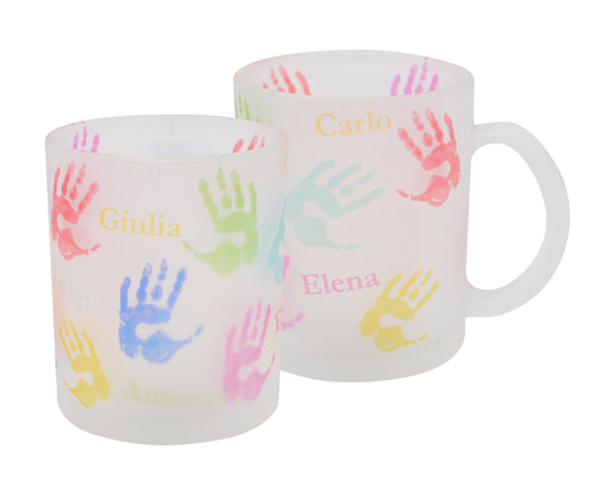 Tazza vetro personalizzata con grafica scuola