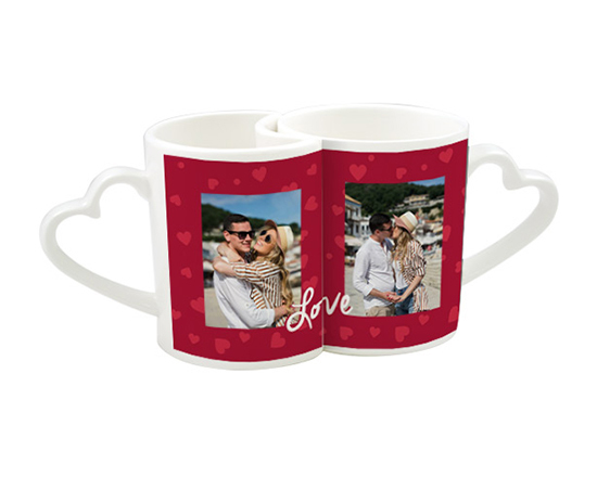 Tazze coppia personalizzate con foto e grafica Love