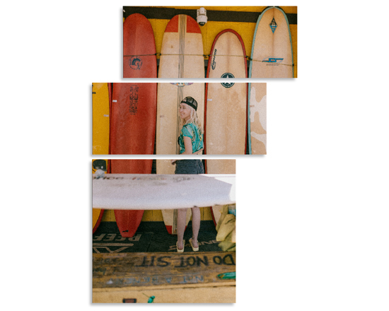 Composizione verticale con tre pannelli differenti