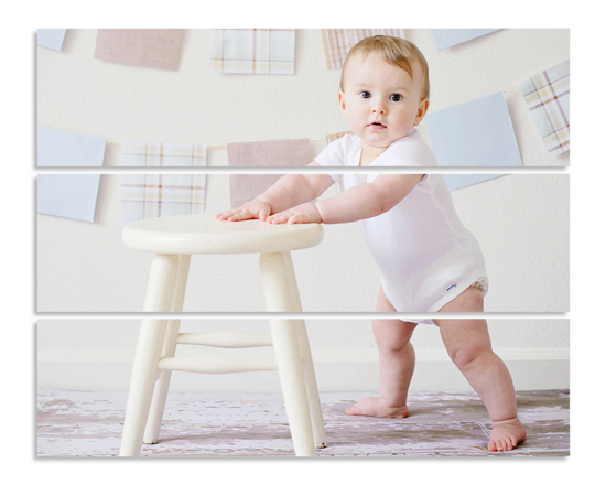 Tela 3 pannelli Orizzontali personalizzata con immagine bimbo