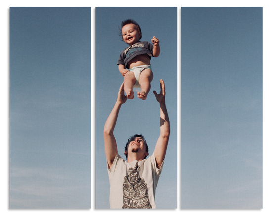 Trittico di tela con 3 rettangoli uguali personalizzati