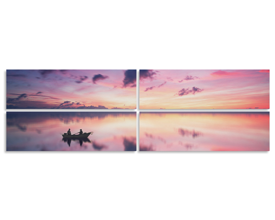 Tela 4 pannelli composizione orizzontale per foto panoramiche