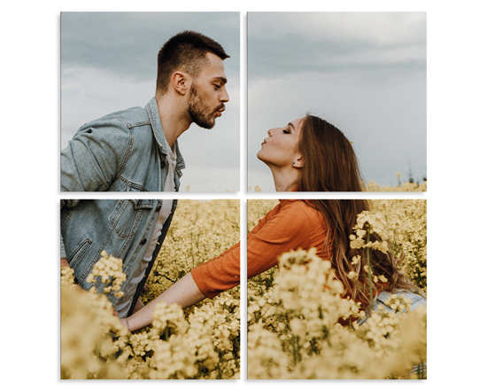 Tela 4 pannelli Quadrati simmetrici