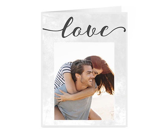 Biglietti auguri pieghevole con grafica Love e foto