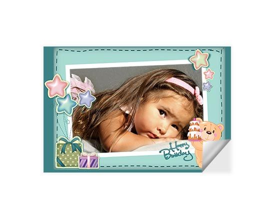 Stickers rettangolare con grafica per compleanno