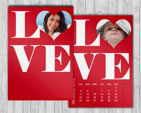 Calendario multipagina A4 per S. Valentino