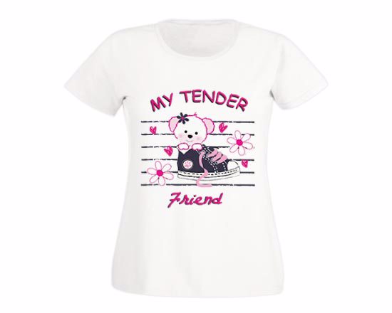 T-shirt donna in cotone Orsetto