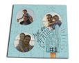 Puzzle legno con grafica collage celeste