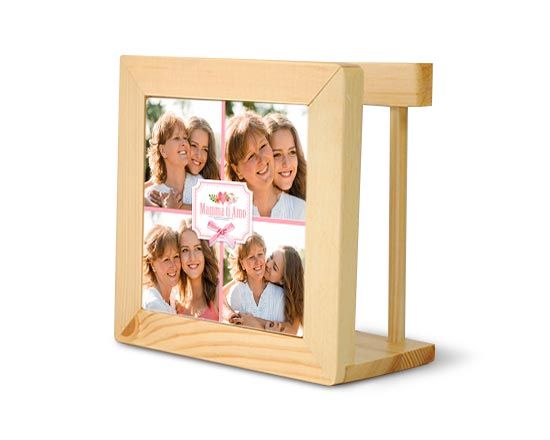 Portatovaglioli in legno con grafica collage