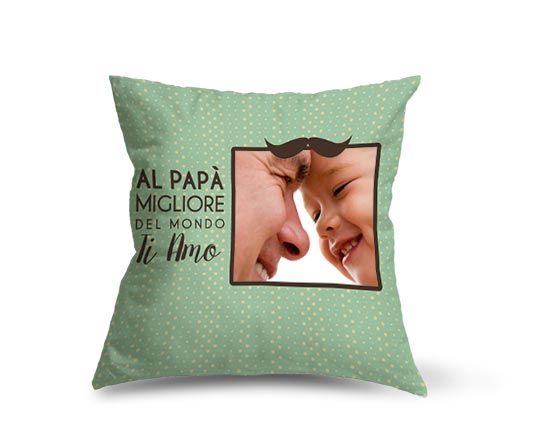 Cuscino in poliestere con grafica per il papà