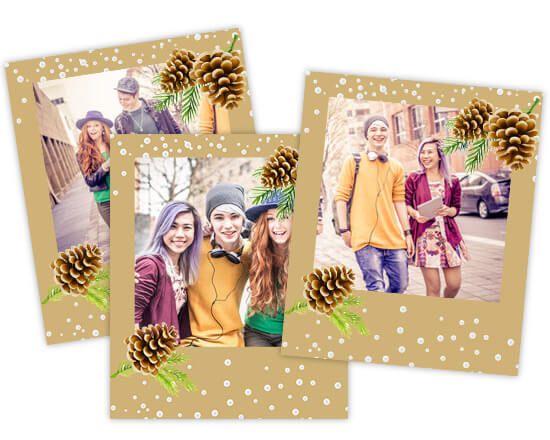 Polaroid magnetiche con grafica di Natale