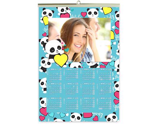 Calendario A3 pagina singola Lovely panda