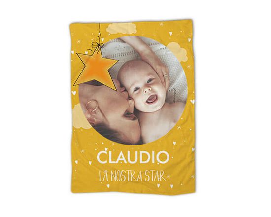 Coperta baby con grafica con stella gialla