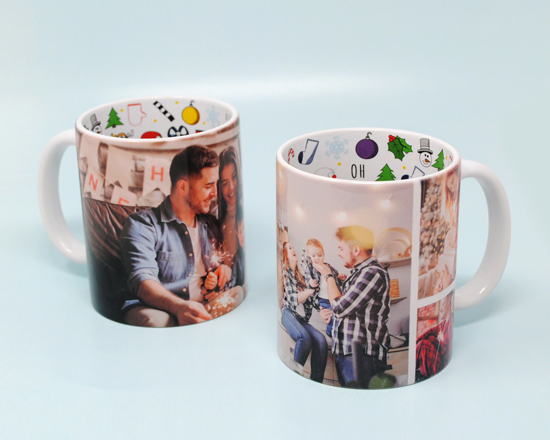 crea tazza natalizia stampata con foto e grafiche