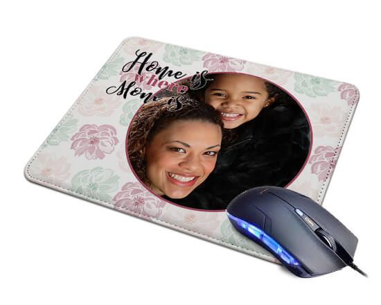 Mousepad in pelle con grafica floreale