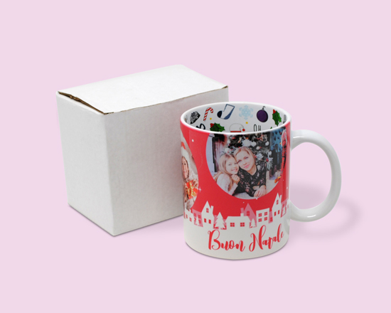 Tazza Christmas confezionata con scatolina bianca