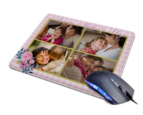 Tappetino mouse con cuori bianchi