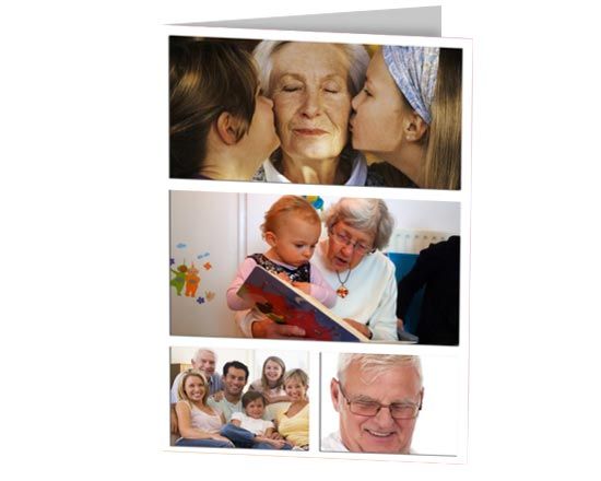 Card personalizzata con collage 4 riquadri