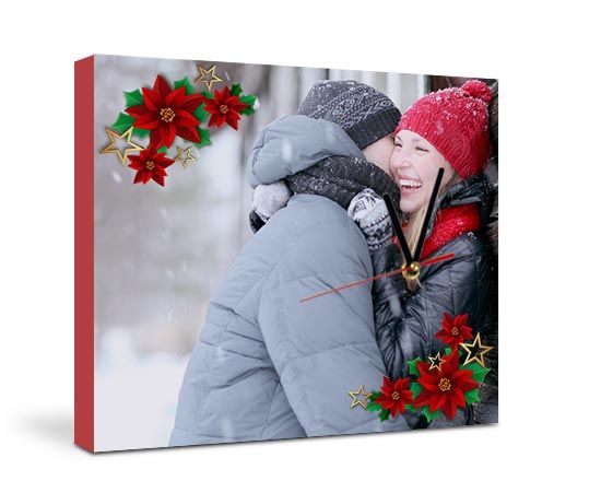 Orologio su tela con grafica con stelle