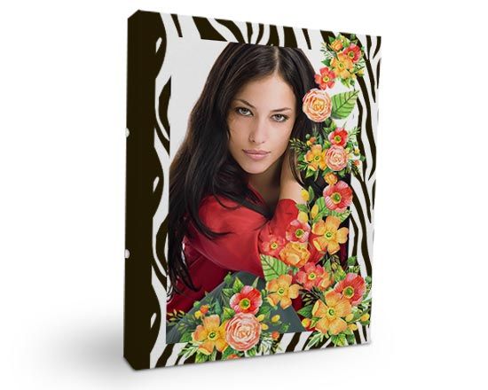 Crea raccoglitore zebrato con fiori