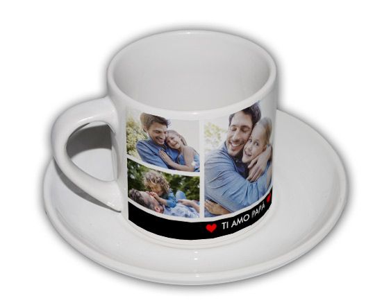 tazzina di caffè con grafica collage
