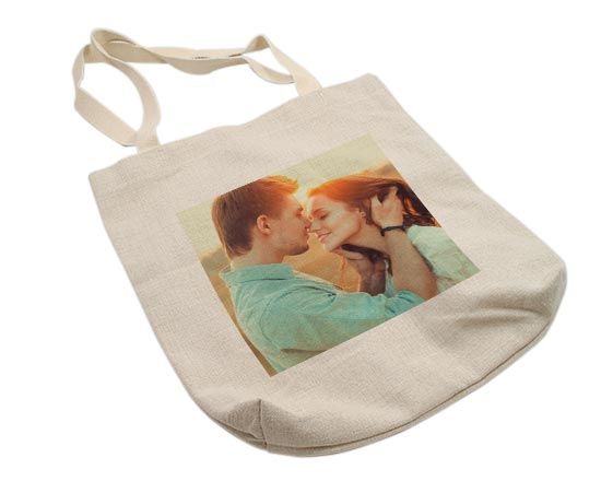 borsa in juta da decorare con la tua foto