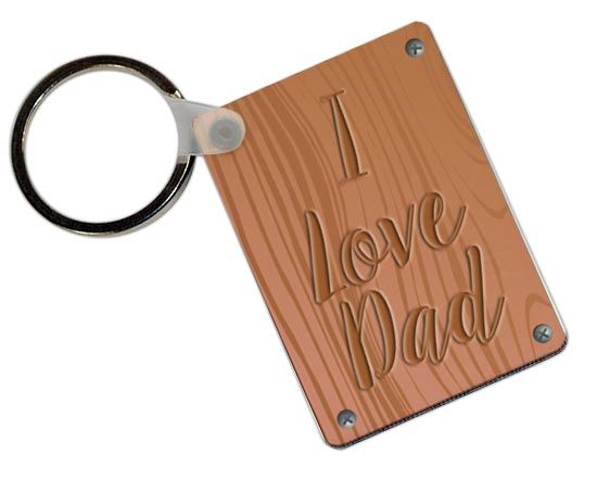 Portachiavi dedicato al papà con grafica legno