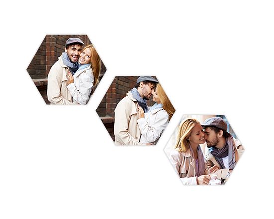 Pannelli componibili con stampa esagonale