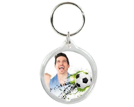 Portachiavi tondo in plastica personalizzato con foto