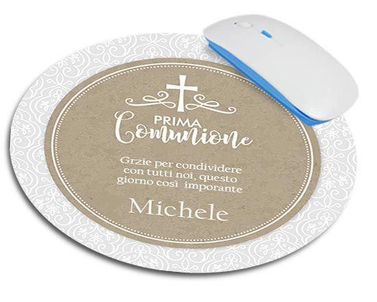 Tappetino mouse tondo White Communion