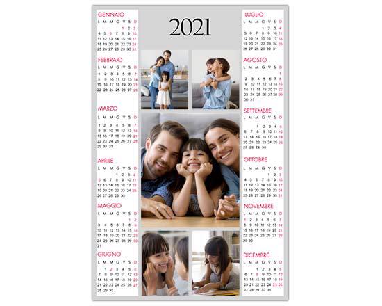 Poster calendario collage 5 riquadri