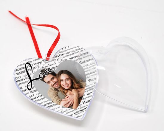 apri la pallina di natale a cuore per sostituire la stampa interna