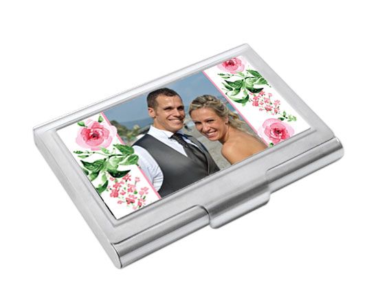 Il portabigliettini da visita con grafica floreale