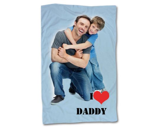 coperta personalizzata con immagini di papà e figli
