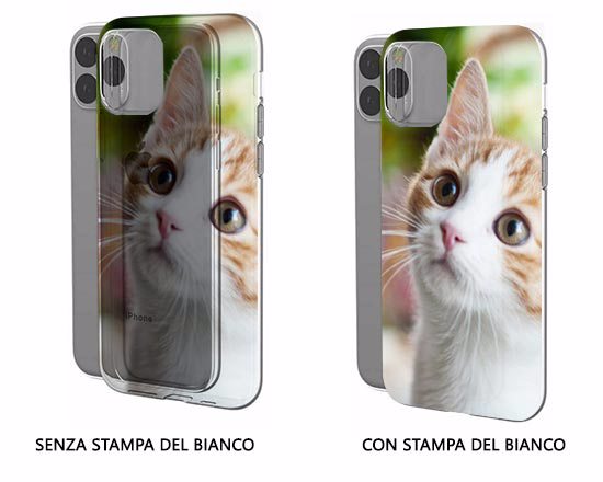 cover iphone 11 pro con se senza stampa del bianco