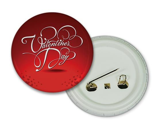 Spilla rossa con scritta happy valentine