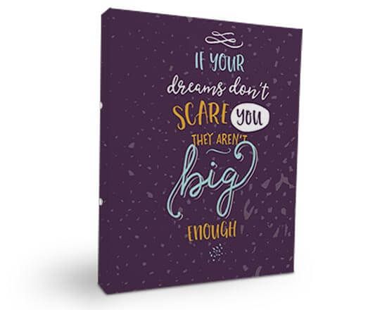 raccoglitore ad anelli con grafica viola
