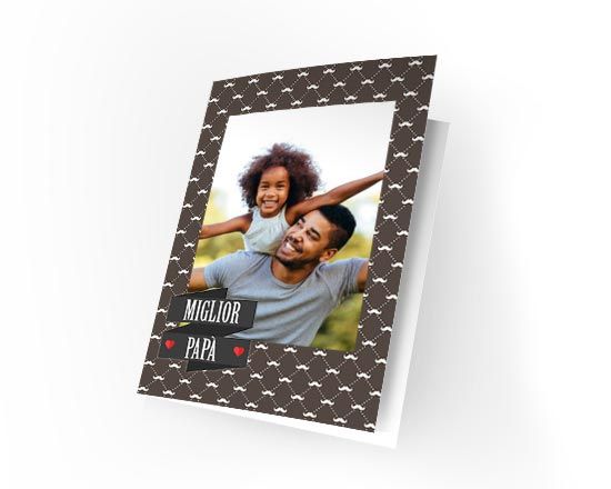 Cards auguri con baffi e scritta